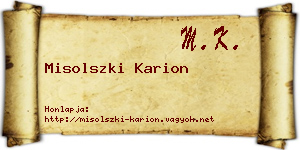 Misolszki Karion névjegykártya